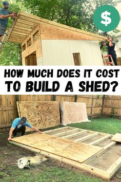 How much does it cost to build a shed? Diy She Shed, She Shed Plans, Sheds Ideas Backyard, Garden Shed Diy, Shed Landscaping, Shed Blueprints, Building A Storage Shed, Pool Shed, Backyard Storage Sheds