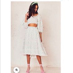 Loveshackfancy Eponda Floral-Print Cotton Skirt Midi S Lace Some Minor Print Defects After Hand Washing As Shown Hard To See Skirt Midi, Lace Midi, Cotton Skirt, Hand Washing, Printed Cotton, Midi Skirt, Womens Skirt, A Line, Floral Print