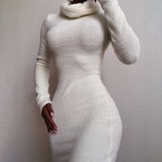 Material: Polyester Material: Spandex Decoration: NONE Waistline: Natural Silhouette: Sheath Sleeve Length(cm): Full Pattern Type: Solid Sleeve Style: REGULAR Model Number: 93346 Season: Autumn Style: Casual Gender: Women Neckline: Turtleneck Dresses Length: Above Knee, Mini White Bodycon Midi Dress For Winter, White Bodycon Dress For Winter, White Stretch Long Sleeve Bodycon Dress, White Long Sleeve Stretch Bodycon Dress, Long Fitted Dress In A Specific Color, Long Fitted Solid Color Dresses, Solid Color Long Fitted Dress, White Stretch Bodycon Midi Dress, White Stretch Midi Bodycon Dress