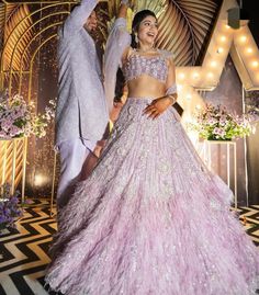 Feather Lehenga, Sangeet Outfit Bridal, Sangeet Outfit For Men, Sangeet Lehenga, Sea Princess, Sangeet Outfit, Princess Vibes, Indian Wedding Fashion