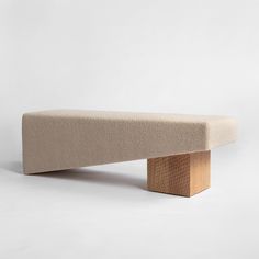 Shown in Chiseled Natural Oak base with Oatmeal Sherpa Boucle top Bench With Shelf Underneath, Green Velvet Top, Block Bench, Narrow Entryway, Animal Hide, Studio Furniture, Bench Designs, Furniture Details, Furniture Inspiration