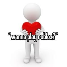 a person holding a heart with the words wanna play robbox?