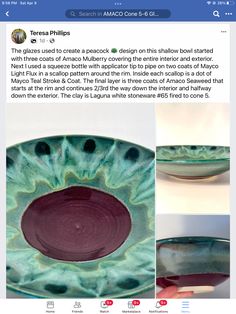 an image of a green and purple bowl on the left side of a facebook page