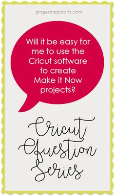 the words cricut question series written in black and white on a pink background