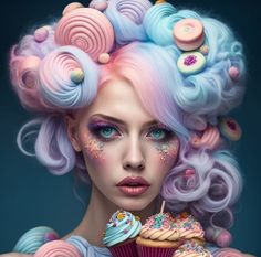 Candyland Theme, Candy Girls, Floral Headdress, Candy Girl, Halloween Make, Candy Land, Shoot Ideas, Graphic Artist