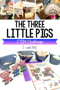 Building Preschool Activities, Building Preschool, Three Little Pigs Activities, Fairy Tales Lesson Plans, Construction Preschool, Fairy Tale Science, Fairy Tales Preschool Activities, Turner Tots