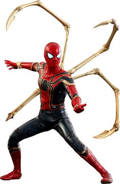 the spider - man figure is posed with his arms spread out and claws extended in front of him