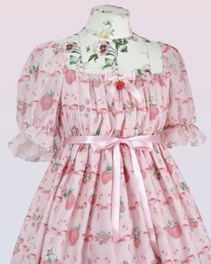 Bust - 82-95 cm. (32,2”-37,4”)
Waist (high waist) - 70-95 cm. (27,5”-37,4”)
Dress length - 115 cm. (45,3”)
Sleeve length - 23 cm. (9”) Strawberry Trellis, Silk Chiffon Dress, Strawberry Print, Cute Clothes, Sweet Summer, Pinafore Dress, One Piece Dress, Clothes And Accessories, Silk Chiffon