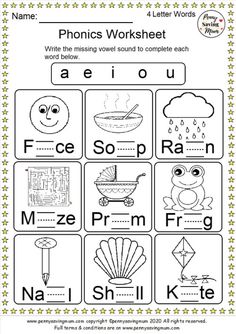 the worksheet for phonics worksheet with pictures and words on it