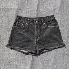 Guess vintage 90s black denim shorts  Size on tag 30 Waist 30" Front rise 10" Inseam 2,5"  Excellent pre-loved condition   grunge Black Cotton Y2k Jean Shorts, Y2k Black Cotton Jean Shorts, Y2k Black Jean Shorts, Y2k Black High Waist Jean Shorts, Vintage Black Shorts For Summer, Vintage High Waist Black Shorts, Vintage Black Jean Shorts For Summer, Black 90s Style Jeans For Summer, Vintage Black Short Bottoms