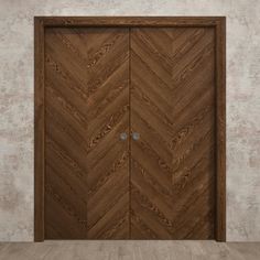 an open wooden door in a room