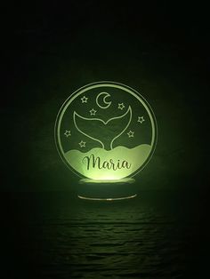 a night light with the name marina on it