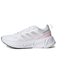 Adidas Shoes Running, White Adidas Running Shoes For Errands, Adidas White Running Sneakers, Adidas White Running Shoes For Jogging, White Adidas Running Shoes For Jogging, Adidas White Sportswear Running Shoes, Adidas Logo White Running Shoes For Light Sports, Adidas White Sportswear Sneakers, Running Shoes Aesthetic