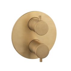 thermostaer with two knobs in brushed brass