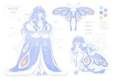 an anime character with long hair and butterfly wings