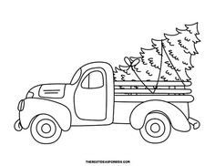 a truck with christmas trees in the back