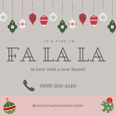 an advertisement for faliaa in love with a new home, featuring ornaments hanging from the ceiling