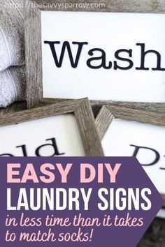 easy diy laundry signs in less time than it takes to match socks and towels