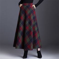 Season:Autumn / Fall,Winter; Fabric:Polyester; Dress Length:Maxi; Gender:Women's; Style:Elegant,Fashion; Occasion:Casual Daily,Going out,Street,Vacation; Fit Type:Regular Fit; Waistline:High Waist; Pattern:Plaid; Design:Print,Pocket; Pants Type:Long Skirt,Plaid Skirt,Swing,A Line,Skirt; Front page:FF; Listing Date:09/08/2023 Long Skirt Fall, Long Skirt Winter, Midi Skirt Winter, Green Grid, Long Plaid Skirt, Plaid Wool Skirt, Midi Skirt Pattern, Pleated Long Skirt, Skirt Maxi