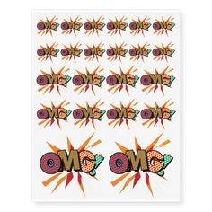 an image of stickers with the word no on them in different colors and shapes