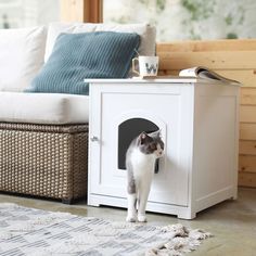 Cat litter box enclosure Best Litter Box, Modern Media Console, Kitty Litter, Large Dog Crate