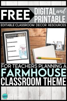 a classroom poster with the text free and printable for teachers planning a farm house classroom theme