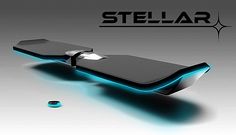 a futuristic computer desk with the word stellar on it