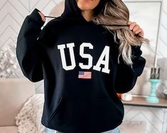 Usa Hoodie Patriotic Usa Hoodie Usa Flag Hoodie Memorial - Etsy Air Force Hoodie, Usa Hoodie, Air Force Shirt, American Flag Hoodie, Youth Hoodies, Body Warmer, Selling Clothes, Retirement Gifts, Usa Flag