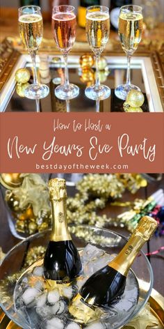 new year's eve party with champagne and flutes