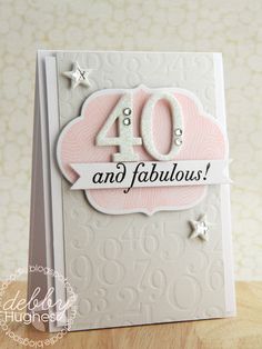 a birthday card with the number forty and fabulous written on it