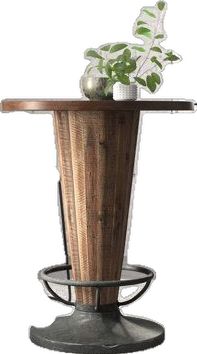 a table with a plant on top of it