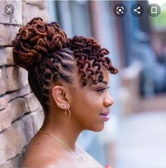 Dread Styles Women Wedding, Dreadlock Curly Hairstyles, Loc Styles Medium Curls, Loc Hairstyle For Wedding, Locs With Shaved Back, Curly Loc Ponytail Styles, Short Wedding Loc Styles, Loc Hairstyles For Black Women Long, Short Loc Styles For Women Updo For Wedding