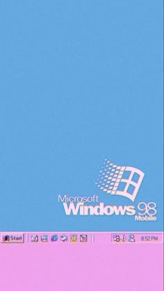 a computer screen with the microsoft logo on it's left side and windows 98 in the background