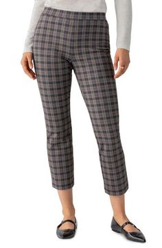 Rich jewel tones light up a pair of posh plaid pants fashioned with an on-trend high waist and straight-leg, cropped silhouette. 27" inseam; 15" leg opening; 11" front rise; 14" back rise (size Medium)) 35% recycled polyester, 32% polyester, 29% rayon, 4% spandex Machine wash, dry flat Imported Chic Plaid Straight Leg Bottoms, Chic Stretch Plaid Bottoms, Rich Jewel Tones, Cropped Pants Women, Crop Pants, Plaid Pants, Jewel Tones, Cropped Pants, Bottoms Pants