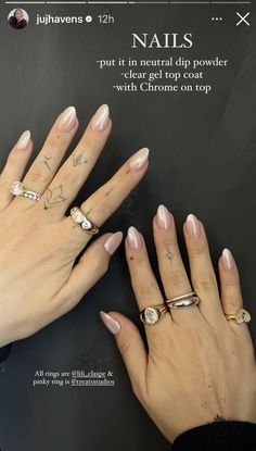 Nude Chrome Nails, Chrome Nails Opi, Nude Chrome, Julia Havens, Wedding Day Nails, Opi Gel Nails, Pink Chrome Nails, Country Nails, Sparkly Nails