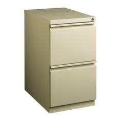 a white filing cabinet with two drawers