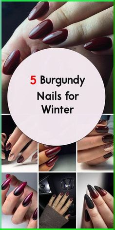 Burgundy Nail Color, Nail Ideas Winter, Nails For Winter, Nail Color Ideas, Gold Nail Art, Nail Colors Winter, Burgundy Nails, Winter Hair Color