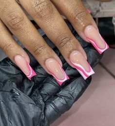 Thick Thread, Girly Acrylic Nails, Glow Nails, French Acrylic Nails, Short Square Acrylic Nails, Dope Nail Designs, Unique Acrylic Nails, Acrylic Nails Coffin Short, Short Acrylic Nails Designs