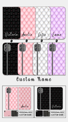 Image of a variety of personalized phone wallets including custom name options, iPhone 12 wallet, iPhone 13 flip case, and Samsung wallet case, displayed against a modern background Christmas Decora, Christmas Manger, Handprint Christmas, Android Phone Cases, Silhouette Christmas, Phone Wallet, Christmas Projects Diy