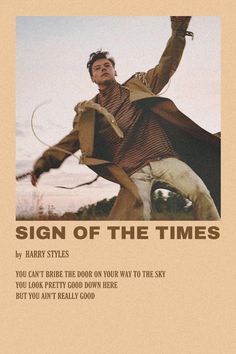 a movie poster for the film sign of the times with a man holding a frisbee