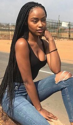 Super long box braids. Natural beauty. Big Box Braids, Long Box Braids, Box Braid, Braid Ideas, Braided Hairstyles For Black Women, Black Braids