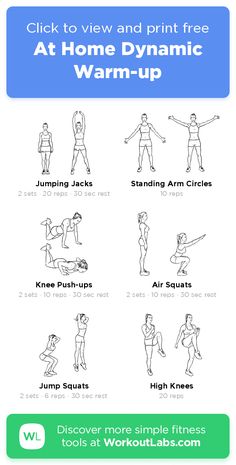 an exercise poster with the instructions for how to do warm - up and other exercises