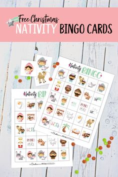 the free printable christmas nativity bingo cards are perfect for kids to play with