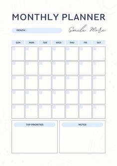 a printable planner for the month