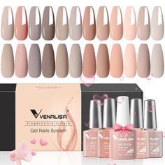 PRICES MAY VARY. 【12PCS x 7.5ml Skin Tones Gel Nail Polish Set】: According to the current trend of nail color, We featured 12 most popular colors to make up the Neutral Skin Tones Series. It comes with elegant Nude Pink Brown, suitable for all occasion and seasons,Let's DIY manicure at home for a Happy Holidays! 【Color Bottles & Larger Capacity】： Different from other black bottles, we design the Color Bottles according to the gel color, it gives you the most accurate view when doing gel manicure Best Gel Nail Polish, Neutral Pink, Pink Gel Nails, Semi Permanente, Nail Art Salon, Manicure Diy, Gel Nail Kit, Nail Polish Set, Nail Polish Kits