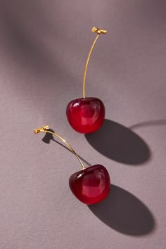 Cherry Drop Earrings Cherry Drop Earrings, Cherry Earrings, Fruit Earrings, Anthropologie Jewelry, Cute Jewelry, Post Earrings, Women's Earrings, Gold Earrings, Silver Earrings