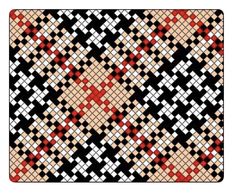 an abstract pattern with red and black squares