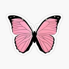 Cute and pretty pink butterfly sticker by Lonely Chiwawa Butterfly Cake Topper, Single Stickers, Pop P, Butterfly Cake, Butterfly Butterfly, Im A Barbie Girl