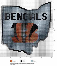 an orange and blue cross stitch pattern with the words be right on it in black