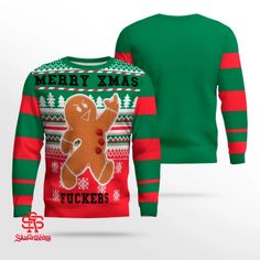 Get ready to spread some holiday cheer (and a few laughs) with our outrageous Ugly Christmas Sweater!
Buy now "Gingerbread Merry Xmas Fuckers Ugly Christmas Sweater" today from our store.
These festive sweaters are designed to be as tacky as they are fun. Featuring eye-catching patterns, bright colors, and over-the-top